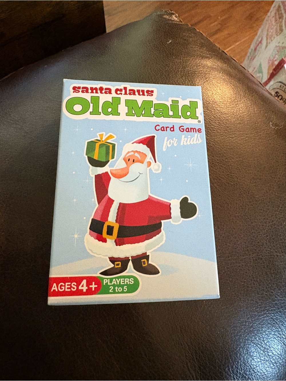 Santa Claus Old Maid Card Game - Light Blue Holiday Box